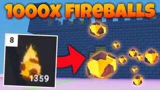 1000 FIREBALLS VS A CASTLE IN ROBLOX BEDWARS