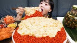 꾸떡꾸덕 🧀 콘치즈 불닭볶음면 먹방 레시피 (ft. 새우튀김) Corn Cheese Budlak Noodle (ft. Fried prawn) Mukbang ASMR Ssoyoung