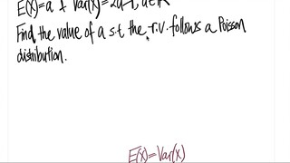 A random variable X has the following parameters: E(X)=a & Var(X)=2a^2-1 a∈R