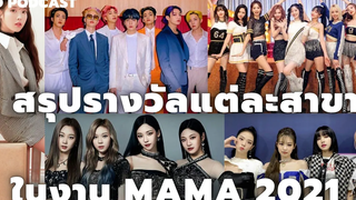 สรุปรางวัลแต่ละสาขาในงาน MAMA 2021 | Podcast