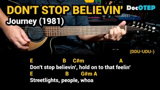 Don't Stop Believin' - Journey (1981) - Easy Guitar Chords Tutorial with Lyrics Part 2 SHORTS REELS