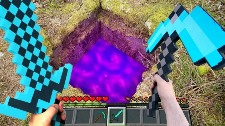 Minecraft in Real Life POV -  Realistic Nether Portal - Minecraft RTX Texture Pack