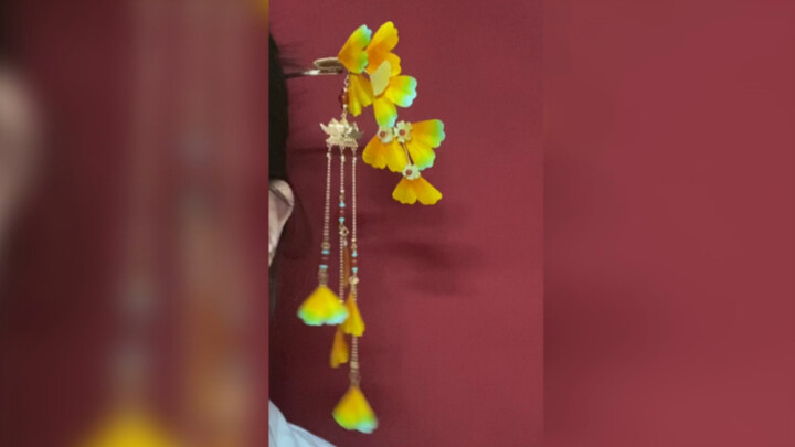 [Velvet Flower] A Ginkgo Tassel Hair Stick