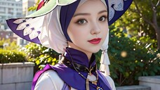 Lisa Genshin Impact Hijab Cosplay