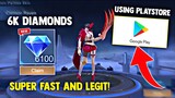 6K DIAMONDS SUPER FAST AND FREE USING PLAYSTORE! LEGIT! HOW?! FREE DIAMONDS! | MOBILE LEGENDS 2023