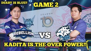 MPL ID Season 10! RBL VS EVOS LEGENDS! Game 2,KADITA IS THE OVER POWER??