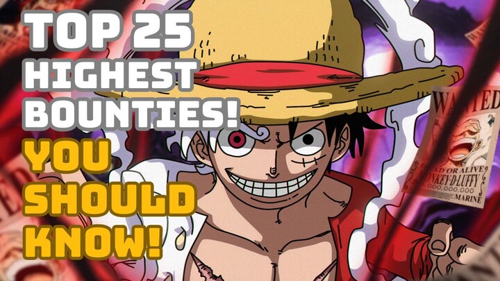 The Top 25 Highest Bounties In One Piece: You Should Know!