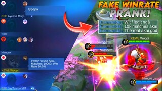 AKAI FAKE WINRATE PRANK!! | MY TEAMMATES SHOCKED ON MY SET!