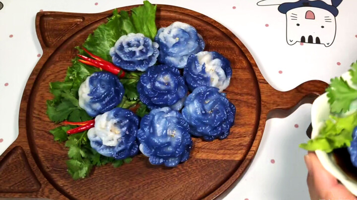 Purple Flower Dumplings,  Thai Traditional Dim Sum