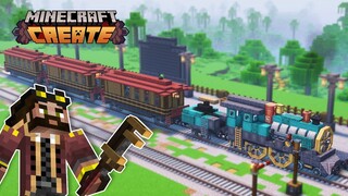 I built a PASSENGER TRAIN in Minecraft Create Mod