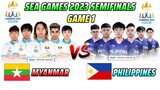 [TAGALOG] PHILIPPINES  VS MYANMAR GAME 1 | SEA GAMES MLBB MALE CATEGORY SEMIFINALS