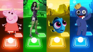 Peppa pig exe VS She-Hulk VS Finding Dory VS Rainbow Friends || Tileshop EDM Rush