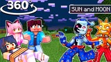 Friends saving APHMAU from SUN AND MOON FNAF Security Breach in Minecraft 360°