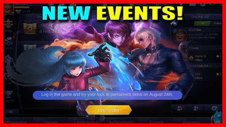 PREORDER KOF BINGO SKIN EVENT AND DIAMOND DRAW EVENT 🟢 MLBB