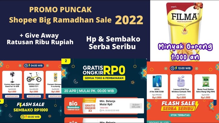 PROMO PUNCAK Shopee Big Ramadhan Sale 2022 | Cara Mendapatkan Kode Voucher Gratis Ongkir Shopee