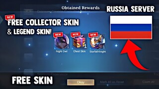 NEW! GET FREE COLLECTOR SKIN AND LEGEND SKIN IN RUSSIA SERVER! FREE SKIN | MOBILE LEGENDS 2022