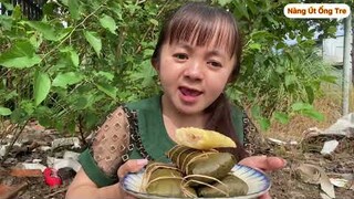 Nàng Út Ống Tre làm món bánh chuối khoai mì đãi cả nhà || Nàng Út Ống Tre