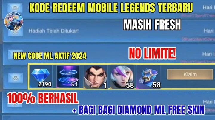 NO LIMITE! KODE REDEEM ML TERBARU KODE REDEEM MOBILE LEGENDS HARI INI UPDATE JUNI 2024