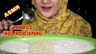 ASMR RAW RICE EATING|RAW BASMATI,INDO,JEPONIC RICE|MAKAN BERAS MENTAH