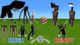 Trevor Henderson Creatures (Rhex) vs. Cartoon Cat & Siren Head (BendyTheDemon18) in Minecraft PE