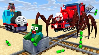 Monster School : CHOO CHOO CHARLES VS THOMAS THE TRAIN HORROR CHALLENGE - Minecraft Animation