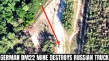 German DM22 Mine Blows Up Russian Truck