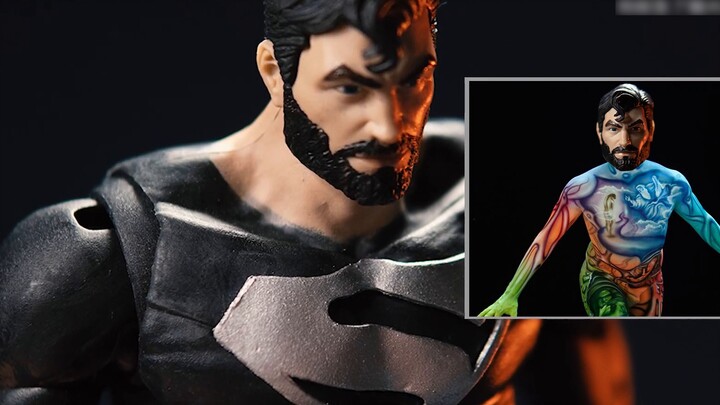 Lukisan Tubuh Superman! McFarlane Black Superman MAFEX Black Superman Evaluasi Perbandingan Membuka 