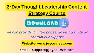 3-Day Thought Leadership Content Strategy Course DOWNLOAD NOW