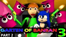 GARTEN OF BANBAN 3 PART 2 vs SONIC & BALDI CHALLENGE Minecraft Game Animation Video