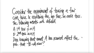 prob stat: Consider the experiment of tossing a fair coin twice & reading the up face on each toss.