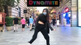 A cover dance of Dynamite on the street in Wuhan