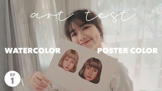 Watercolor vs Poster color : Art test EP.1 | mackcha