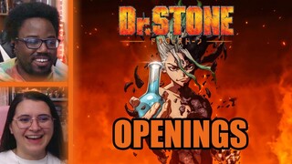 DR. STONE OPENINGS (1-5) REACTION | Anime OP Reaction