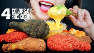 ASMR 4 COLORS OF FRIED CHICKEN *HOT CHEETOS FRIED CHICKEN, BLACK FIRED CHICKEN, GREEN FRIED CHICKEN