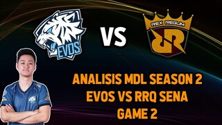 ANALISIS GAMEPLAY EVOS ESPORTS VS RRQ SENA GAME 2 MDL SEASON 2 | Jeje