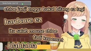 chloe langsung kena karma karna sok-sok an bilang "hardcore ez"