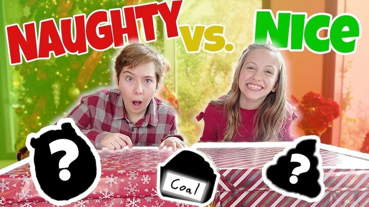 Naughty Vs  Nice Christmas present switch up challenge!  Girl vs Boy with Shiloh
