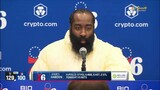 James Harden on tonight's big loss: "Tonight was good for us.. we got our ass kicked…"