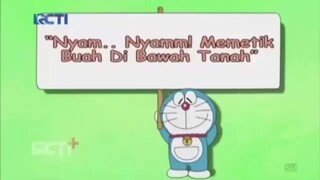 Doraemon nyam nyam memetik buah di bawah tanah