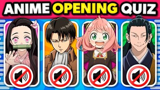 🔇 Guess the Anime Opening But Without Music 🔇 Anime Opening Quiz 🎵