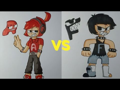 How To Draw A Human VS F Human In ALPHABET LORE