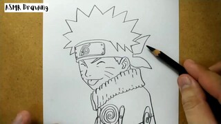 ASMR drawing Naruto ... VERY EASY ,, how to draw NARUTO manga from japan