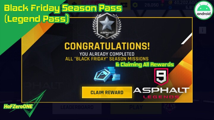 Claiming All Rewards Black Friday Season Pass | Asphalt 9: Legends