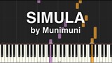 Simula by Munimuni Synthesia piano tutorial with sheet music