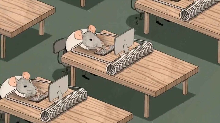 Demi memperoleh kebahagiaan, si tikus rela terperangkap dalam perangkap tikus dan memaksakan diri be