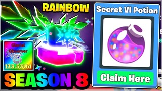 ALL SEASON 8 RAINBOW PETS + FREE SECRET VI POTIONS IN ROBLOX CLICKER SIMULATOR