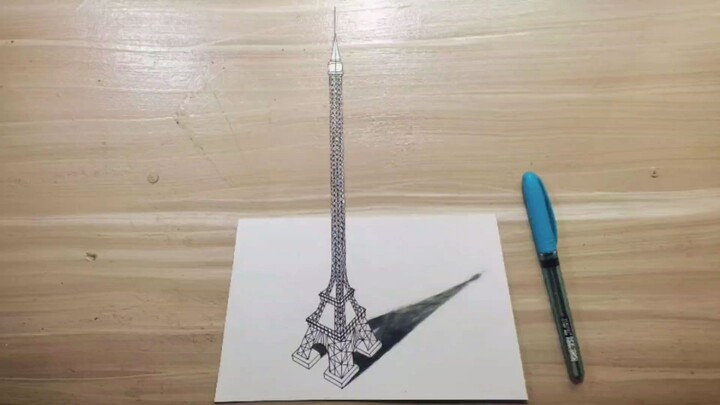 3D Eiffel Tower 3D Trick Art
