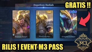 SUDAH RILIS !! EVENT M3 PASS ! PLAYER GRATISAN BISA IKUTAN DAPET SKIN GRATIS