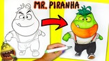The Bad Guys Movie: Coloring Mr. Piranha with Art Markers