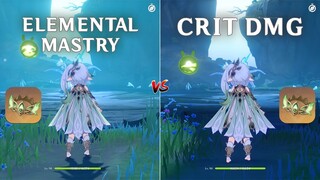 Nahida EM Circlet vs CRIT DMG Circlet Build Comparison!! Best F2P Artifacts for Nahida??